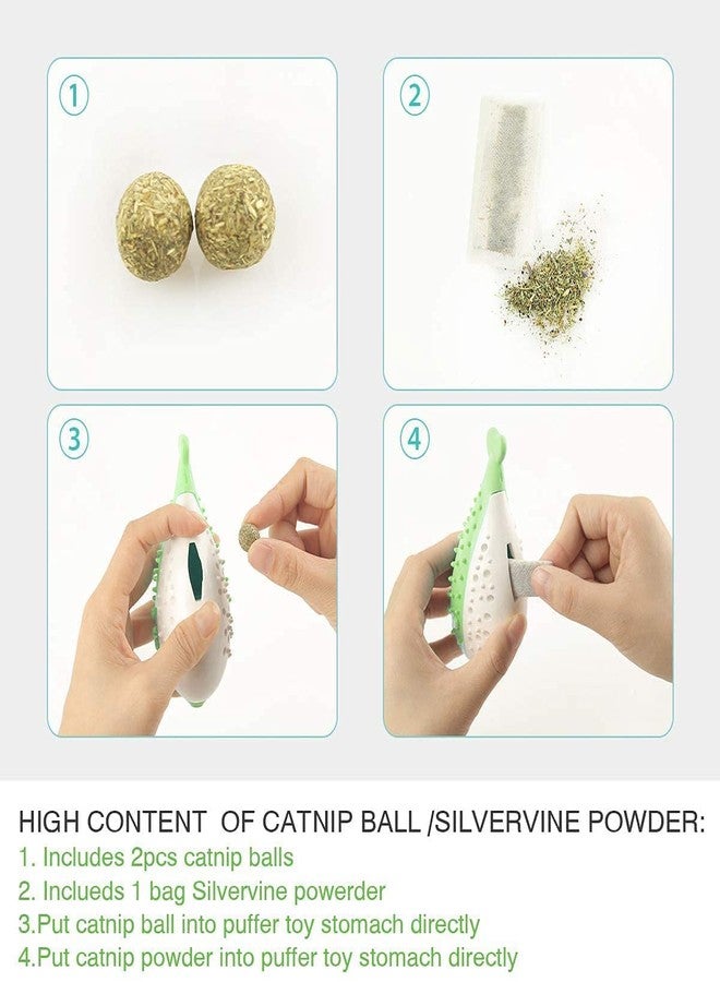 Pups&Pets Catnip Toys Cat Toothbrush Puffer Fish Shape Pet Molar Stick Interactive Chew Toy Silicone Cat Toothbrush Fish Kitten Teeth Cleaning Grinding Brush Toy- 1 Piece (Color May Very)... - Image 4